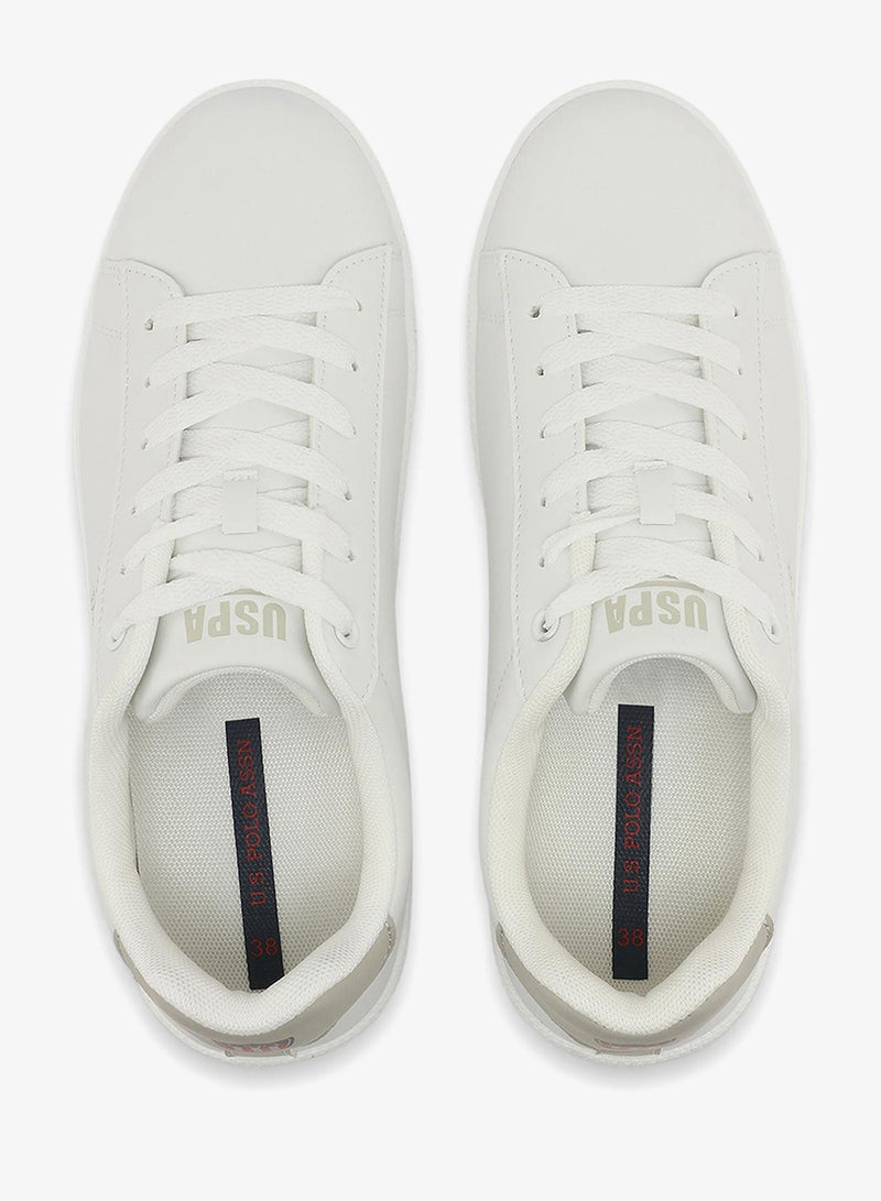 يو اس بولو اسن حذاء نسائي أبيض كلاسيكي منخفض لأناقة يومية - Image 5